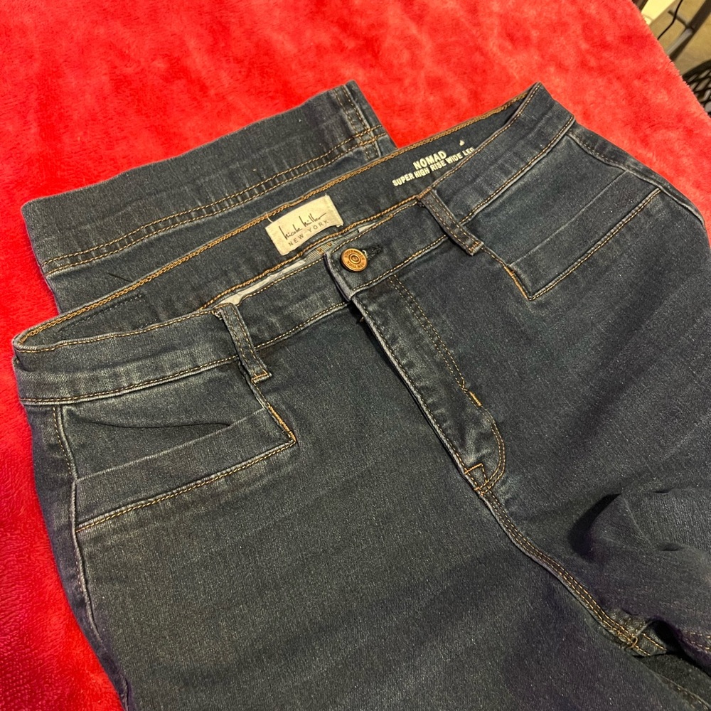 Nicole Miller Blue Flare Wide Leg Jeans